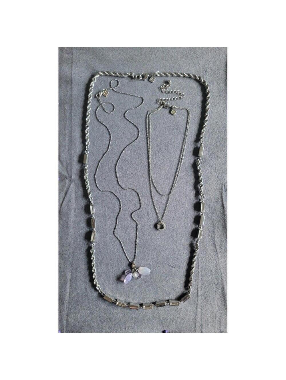 3 Banana Republic Silver Tone Necklaces